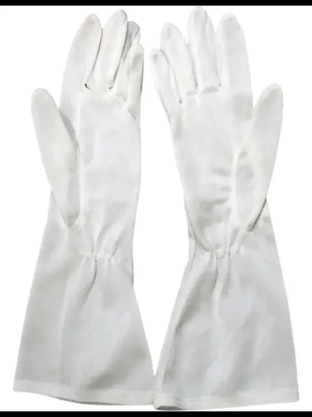 Vintage White Nylon Gauntlets, Mid Length 50s Gloves